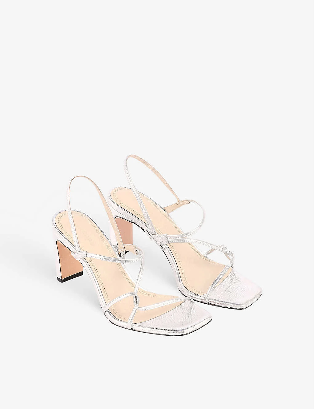 Sandro Faye Metallic Leather Heeled Sandals 2 Sandro Faye Metallic Leather Heeled Sandals - Image 2