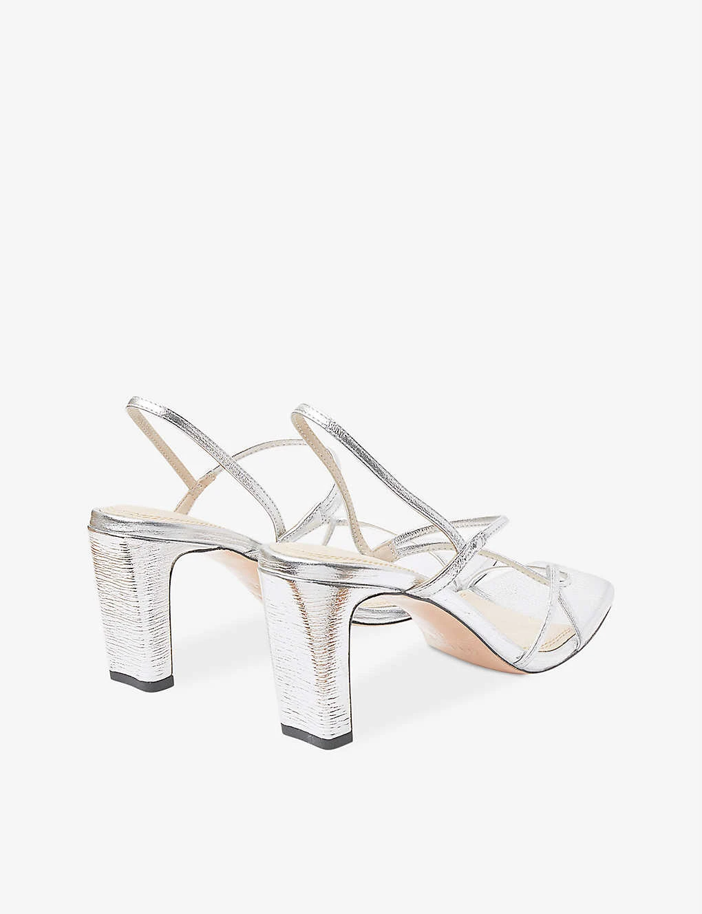Sandro Faye Metallic Leather Heeled Sandals 3 Sandro Faye Metallic Leather Heeled Sandals - Image 3