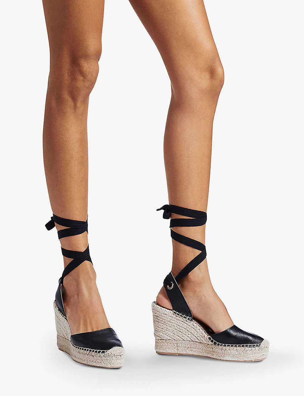 Spritz Tie Closed-toe Leather Wedge Espadrilles 5 Spritz Tie Closed-toe Leather Wedge Espadrilles - Image 5