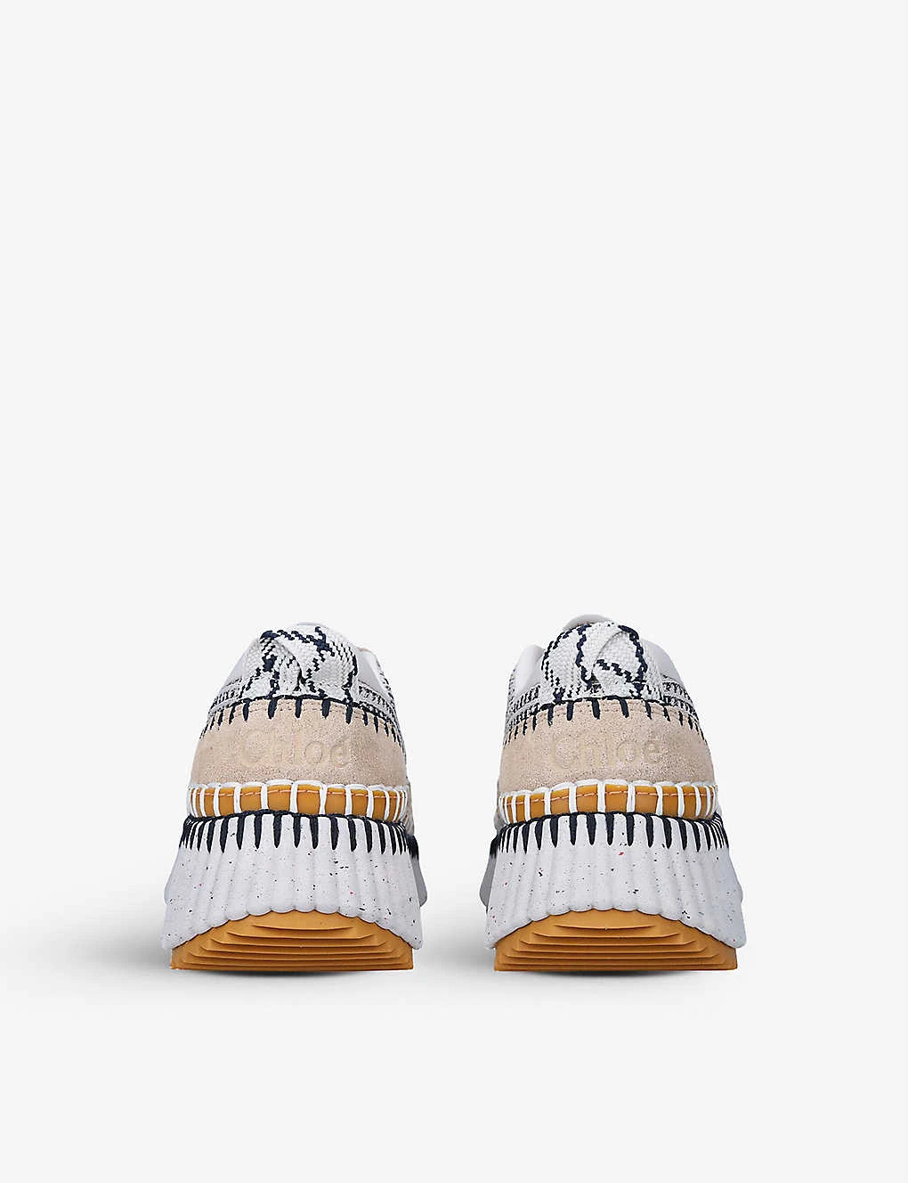 Chloé Nama Embroidered Suede And Recycled Mesh Trainers 4 Chloé Nama Embroidered Suede And Recycled Mesh Trainers - Image 4