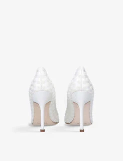 Manolo Blahnik Hangisi 105 Polka-dot Woven Courts -Manolo Blahnik Store R03872000 WHITE ALT03