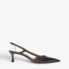 Maje Fayna Pointed-toe Leather Slingback Courts