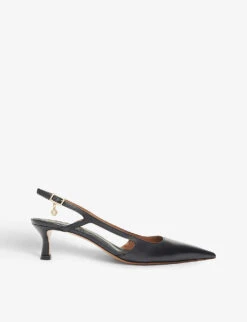 Maje Fayna Pointed-toe Leather Slingback Courts