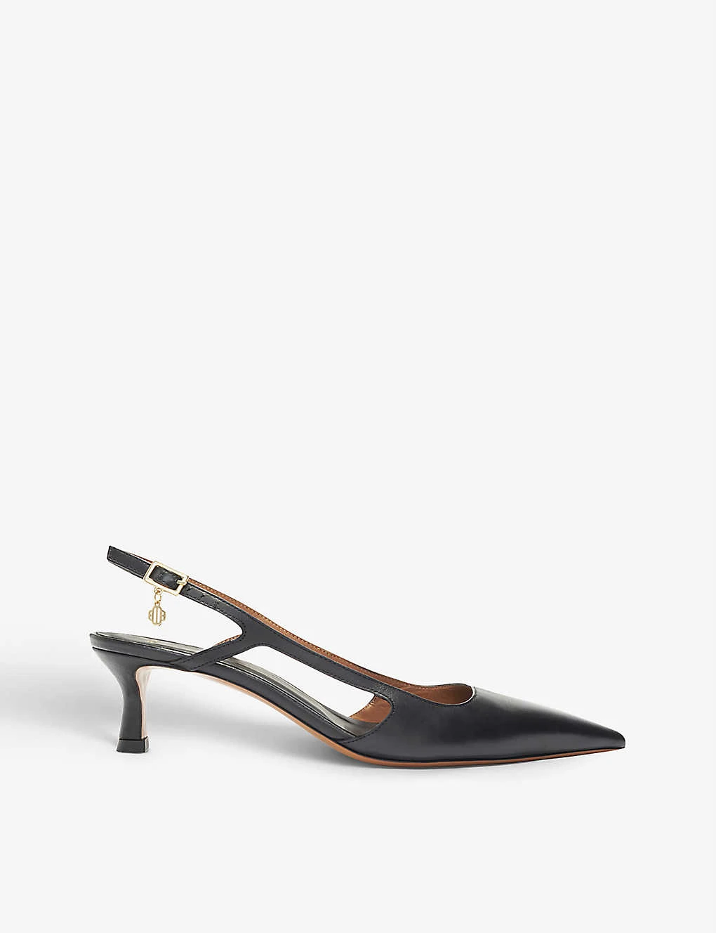 Maje Fayna Pointed-toe Leather Slingback Courts 1 Maje Fayna Pointed-toe Leather Slingback Courts