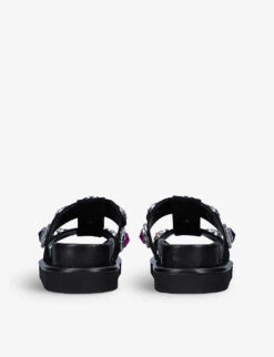 Kurt Geiger London Orson Crystal-embellished Suede Sandals 7 Kurt Geiger London Orson Crystal-embellished Suede Sandals -Manolo Blahnik Store R03878826 BLACK ALT03