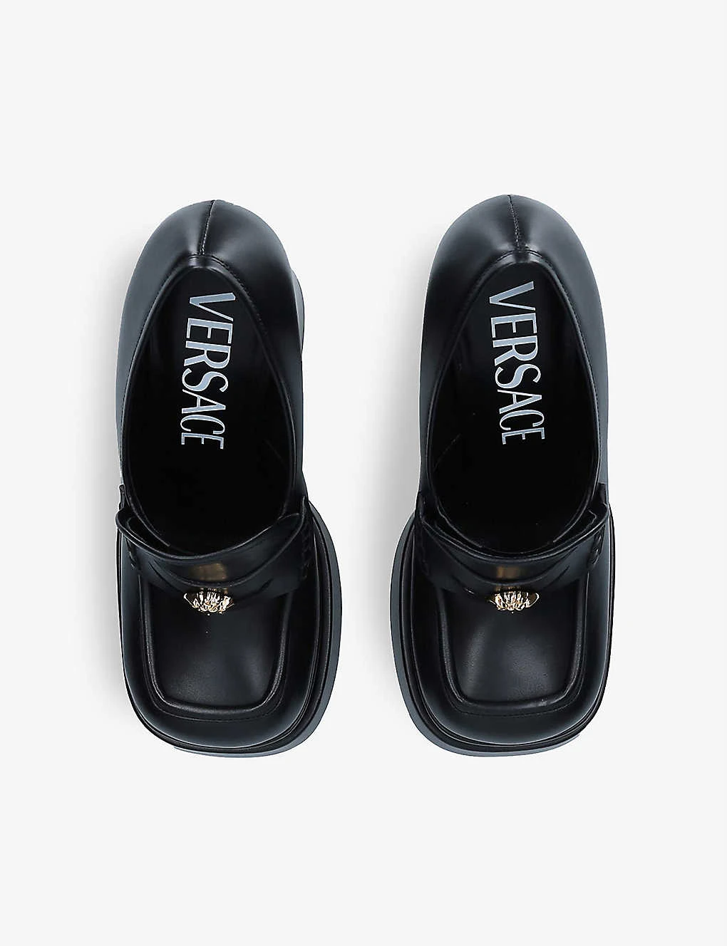 Versace Medusa Aevitas Embellished Leather Platform Loafers 3 Versace Medusa Aevitas Embellished Leather Platform Loafers - Image 3