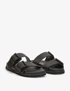 AllSaints Sian Double-strap Leather Sandals 8 AllSaints Sian Double-strap Leather Sandals -Manolo Blahnik Store R03882657 BLACK ALT02