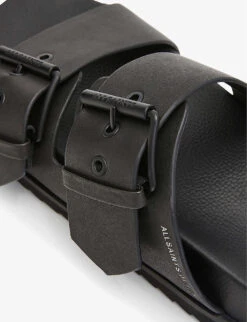 AllSaints Sian Double-strap Leather Sandals 10 AllSaints Sian Double-strap Leather Sandals -Manolo Blahnik Store R03882657 BLACK ALT04