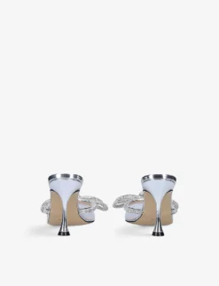Double Bow Crystal-embellished Leather And PVC Heeled Mules -Manolo Blahnik Store R03886444 OTHER ALT03