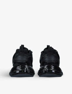 Balenciaga Women's Track Clear Sole Panelled Mesh, Nylon And Woven Trainers -Manolo Blahnik Store R03889057 BLACK ALT03