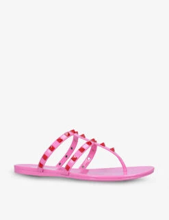 Valentino Garavani Rockstud PVC Gladiator Sandals 7 Valentino Garavani Rockstud PVC Gladiator Sandals -Manolo Blahnik Store R03892438 PINK ALT02