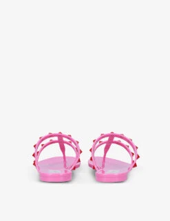 Valentino Garavani Rockstud PVC Gladiator Sandals 8 Valentino Garavani Rockstud PVC Gladiator Sandals -Manolo Blahnik Store R03892438 PINK ALT03