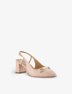 Dune Cassie Snaffle-trim Leather Slingback Courts -Manolo Blahnik Store R03904861 NUDELEATHER ALT02