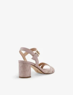Dune Merisa Glitter Block-heel Woven Sandals -Manolo Blahnik Store R03906038 ROSEGOLDFABRIC ALT03