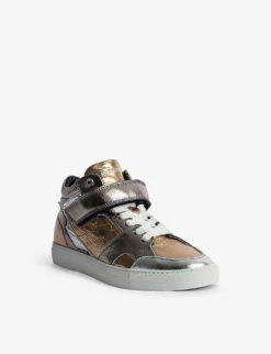 Zadig & Voltaire ZV1747 Metallic Leather Mid Top Trainers 7 Zadig & Voltaire ZV1747 Metallic Leather Mid Top Trainers -Manolo Blahnik Store R03909551 SILVER ALT02