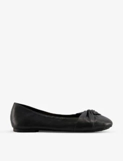 Dune Hanson Twist-knot Leather Ballet Flats