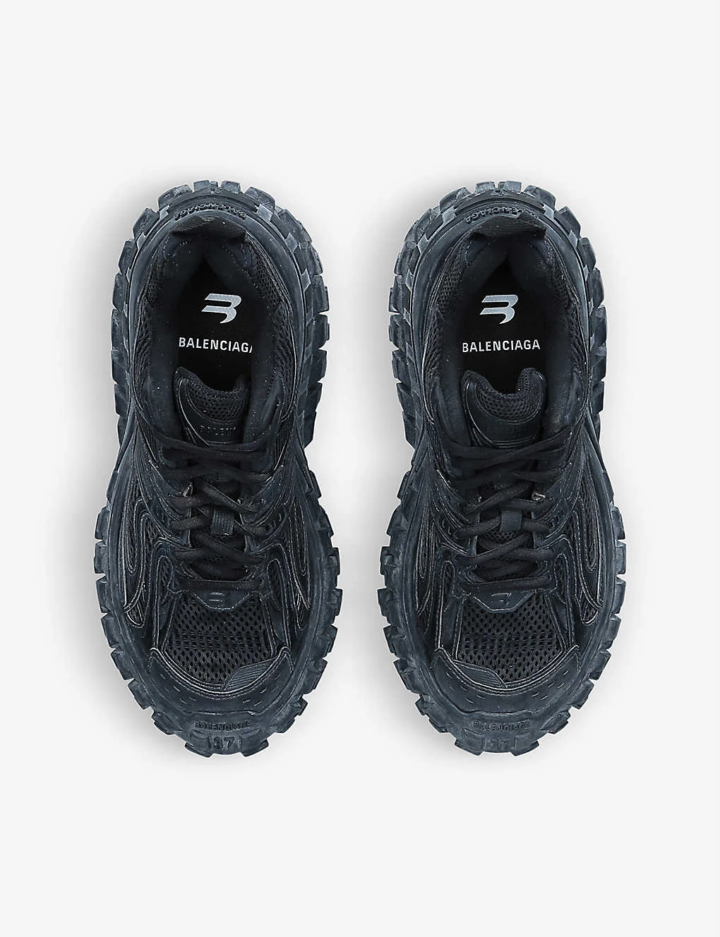 Balenciaga Men's Defender Tire-sole Mesh And Shell Low-top Leather Trainers 2 Balenciaga Men's Defender Tire-sole Mesh And Shell Low-top Leather Trainers - Image 2