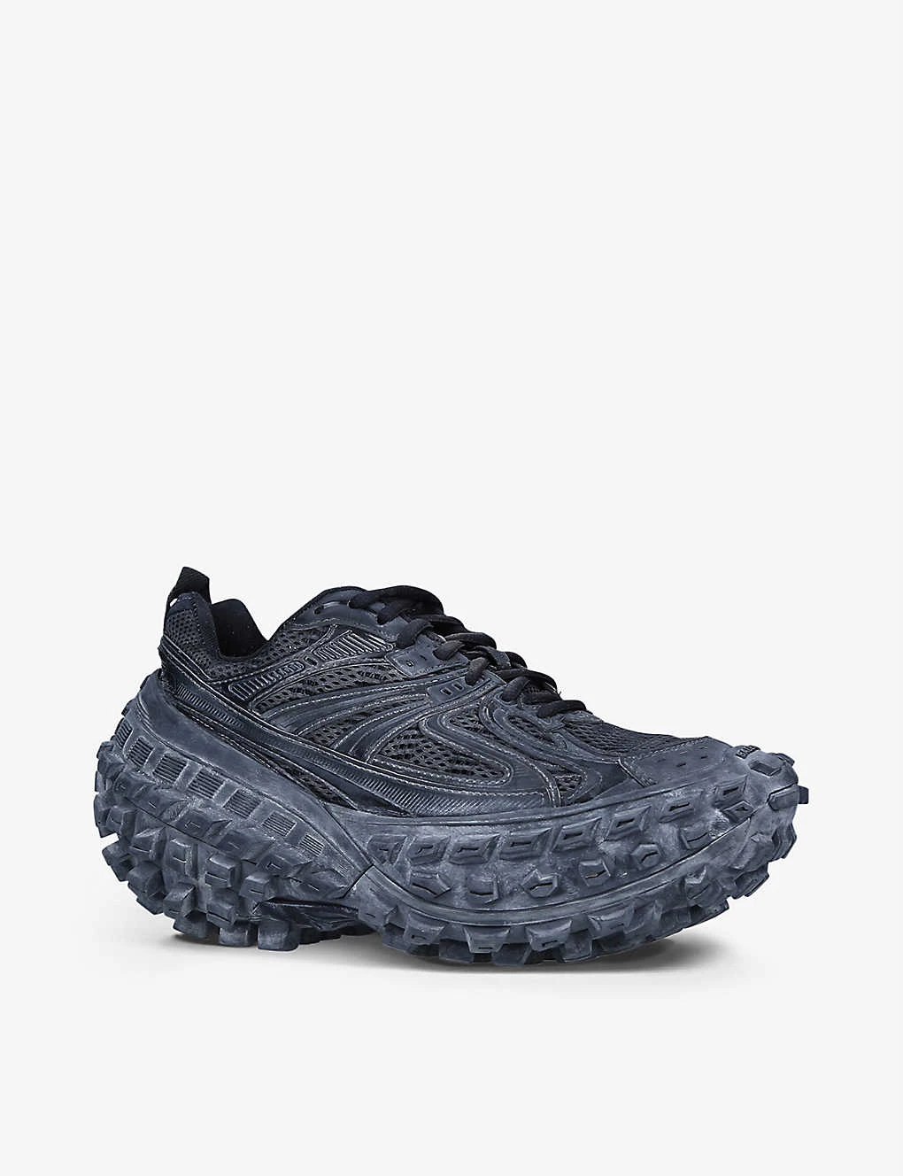 Balenciaga Men's Defender Tire-sole Mesh And Shell Low-top Leather Trainers 3 Balenciaga Men's Defender Tire-sole Mesh And Shell Low-top Leather Trainers - Image 3