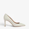 Floret Pointed-toe Leather Courts