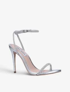 Steve Madden Breslin Rhinestone-embellished Suede Heels 6 Steve Madden Breslin Rhinestone-embellished Suede Heels -Manolo Blahnik Store R03924050 SILVER ALT02