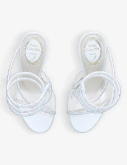 Cleo Crystal-embellished Leather Heeled Sandals 7 Cleo Crystal-embellished Leather Heeled Sandals -Manolo Blahnik Store R03929919 WHITE ALT03