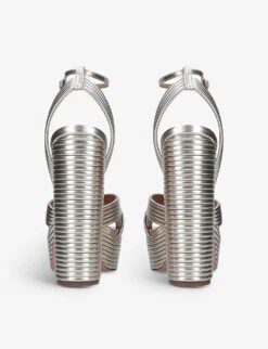 Aquazzura Sundance Metallic Leather Platform Sandals 7 Aquazzura Sundance Metallic Leather Platform Sandals -Manolo Blahnik Store R03939545 GOLD ALT03