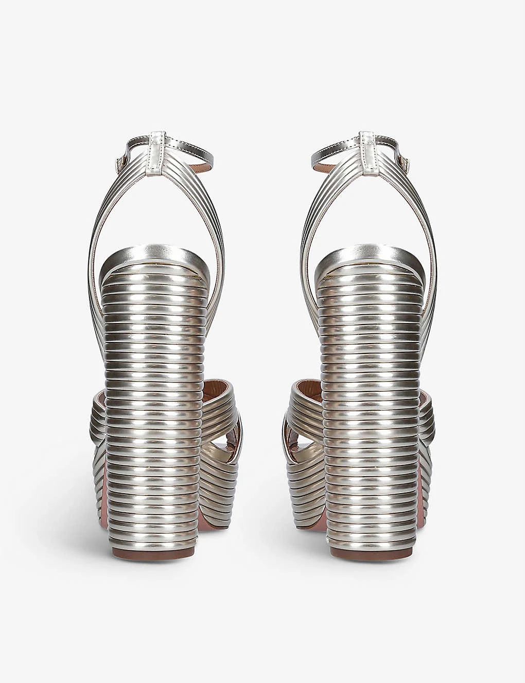 Aquazzura Sundance Metallic Leather Platform Sandals 4 Aquazzura Sundance Metallic Leather Platform Sandals - Image 4