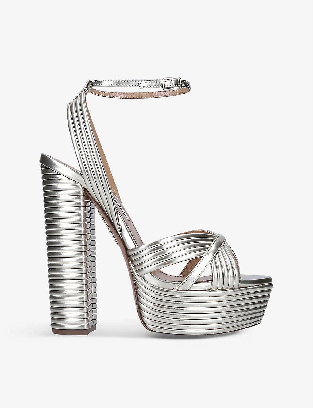 Aquazzura Sundance Metallic Leather Platform Sandals 1 Aquazzura Sundance Metallic Leather Platform Sandals