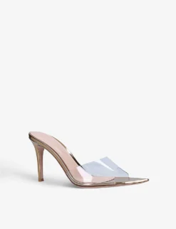 Elle Leather And PVC Heeled Mules -Manolo Blahnik Store R03941265 GOLD ALT02