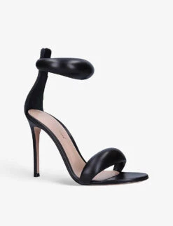 Bijoux Padded-strap Leather Heeled Sandals -Manolo Blahnik Store R03941268 BLACK ALT02