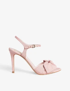 Ted Baker Moire Bow-embellished Satin Heeled Sandals