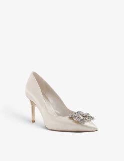 Dune Bellissima Crystal-embellished Satin Court Heels -Manolo Blahnik Store R03943303 IVORYSATIN ALT02