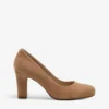 Dune Ashen Round-toe Suede Heels
