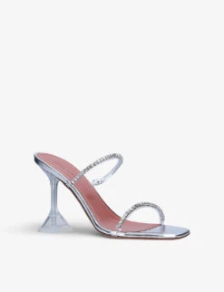 Amina Muaddi Gilda Crystal-embellished Leather Heeled Mules -Manolo Blahnik Store R03945281 OTHER ALT02