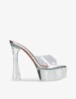 Amina Muaddi Dalida Platform PVC Heeled Sandals
