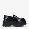 ALEXANDER WANG Carter Logo-plaque Platform Leather Loafers