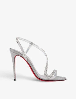 Christian Louboutin Rosalie Strass 100 Suede Heeled Sandals