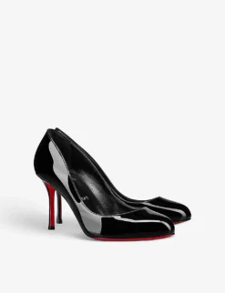Christian Louboutin Dolly 85 Patent-leather Courts -Manolo Blahnik Store R03950459 BLACKLINBLACK ALT02