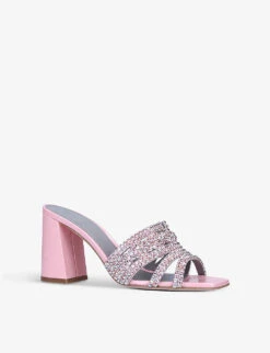 Arizona Crystal-embellished Leather Sandals -Manolo Blahnik Store R03950641 PALEPINK ALT02