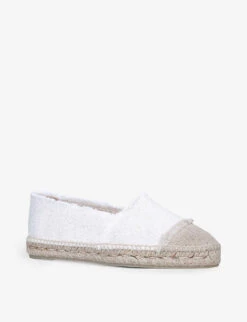 Castañer Kampala Raw-trimmed Cotton-canvas Espadrilles -Manolo Blahnik Store R03950644 WHITE ALT02