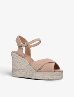 Castañer Blaudell Open-toe Suede Wedge Espadrilles -Manolo Blahnik Store R03950695 RUST ALT02