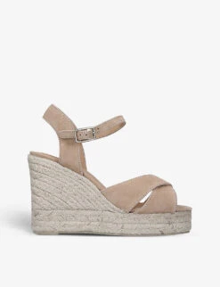 Castañer Blaudell Open-toe Suede Wedge Espadrilles