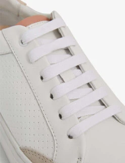 Reiss Ashley Panelled Perforated Leather Low-top Trainers -Manolo Blahnik Store R03951681 WHITEMINERALP ALT02