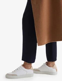 Reiss Ashley Panelled Perforated Leather Low-top Trainers -Manolo Blahnik Store R03951681 WHITEMINERALP ALT04