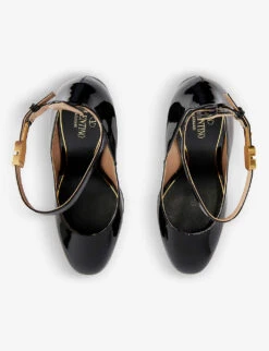 Valentino Garavani Tan Go Patent Leather Platform Courts 8 Valentino Garavani Tan Go Patent Leather Platform Courts -Manolo Blahnik Store R03953890 BLACK ALT02
