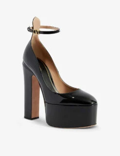 Valentino Garavani Tan Go Patent Leather Platform Courts 9 Valentino Garavani Tan Go Patent Leather Platform Courts -Manolo Blahnik Store R03953890 BLACK ALT03