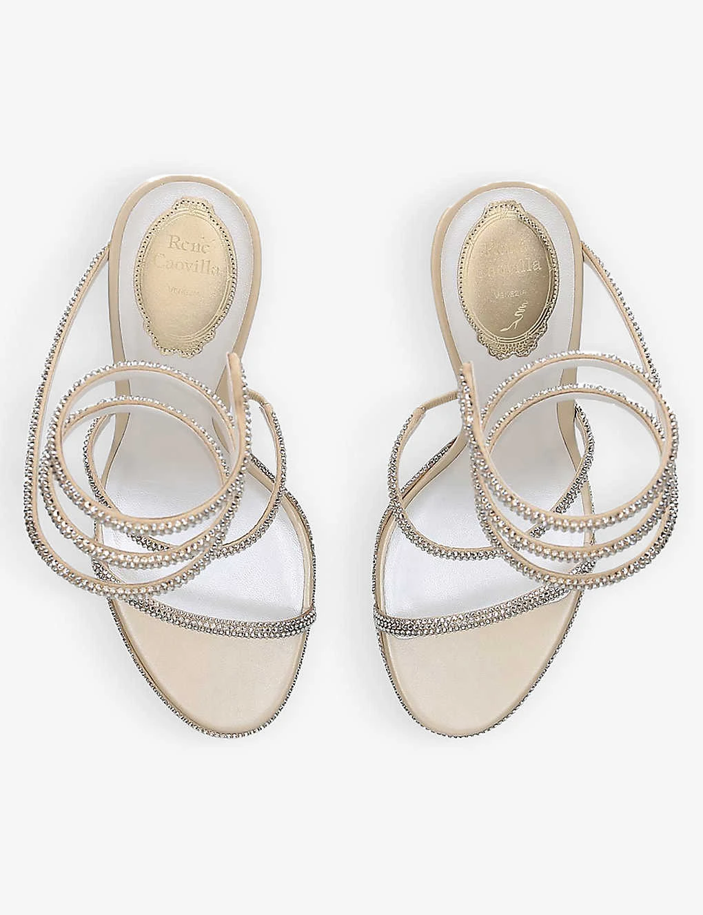 Cleo Crystal-embellished Leather Heeled Sandals 4 Cleo Crystal-embellished Leather Heeled Sandals - Image 4