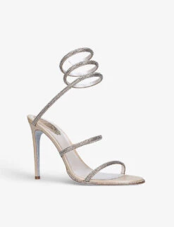 Cleo Crystal-embellished Leather Heeled Sandals 9 Cleo Crystal-embellished Leather Heeled Sandals -Manolo Blahnik Store R03954865 GOLD ALT04