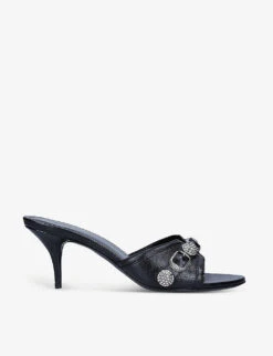 Balenciaga Cagole Stud-embellished Leather Sandals