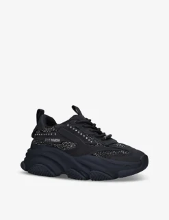 Steve Madden Possession R Embellished Faux-leather And Mesh Trainers -Manolo Blahnik Store R03957549 BLACK ALT02